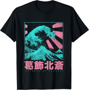 Japanese Hokusai Japan The Great Wave Off Kanagawa T-Shirt - T-Shirt | Black