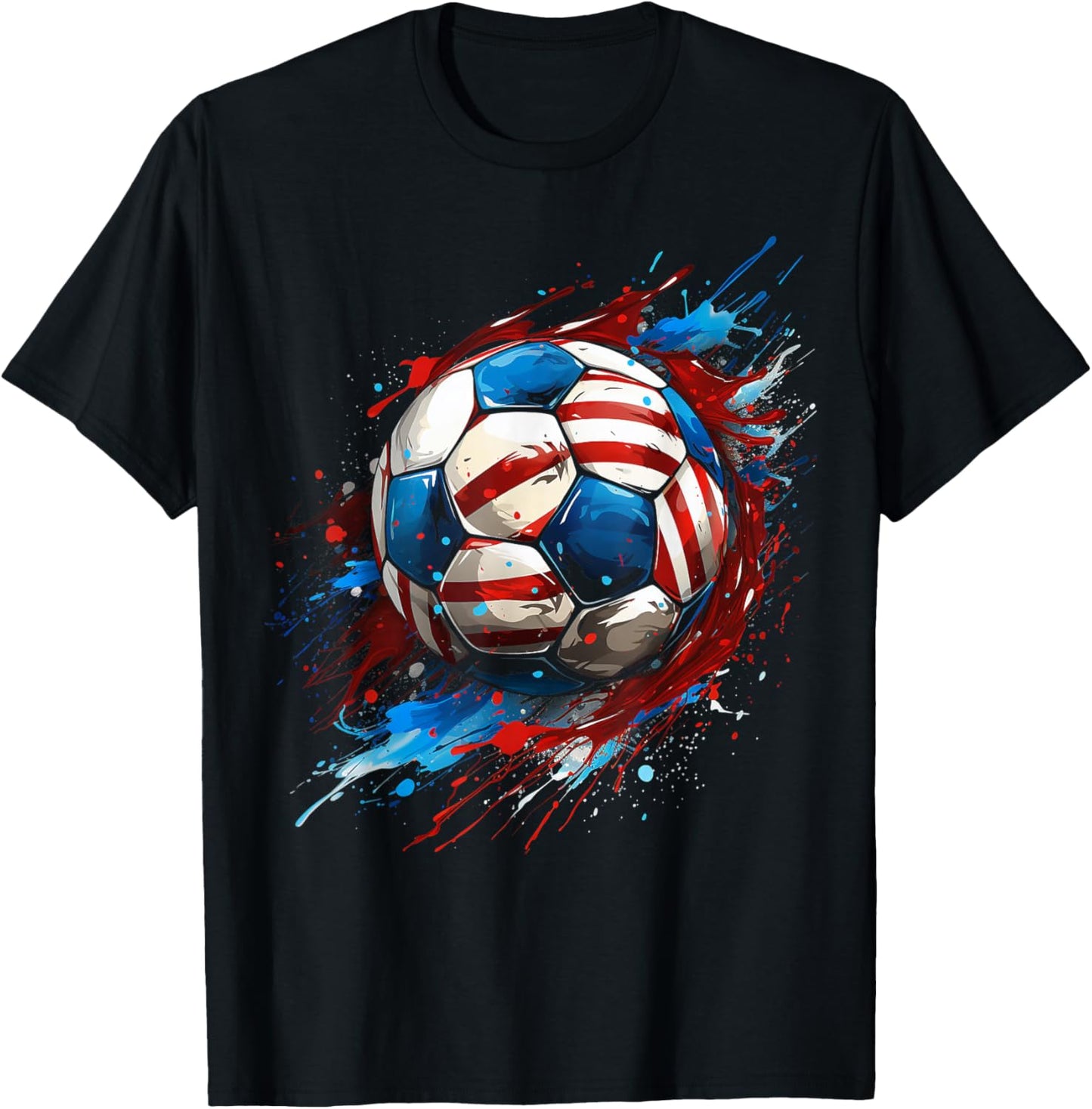 Soccer Football USA Flag Soccer Gift T-Shirt - T-Shirt | Black