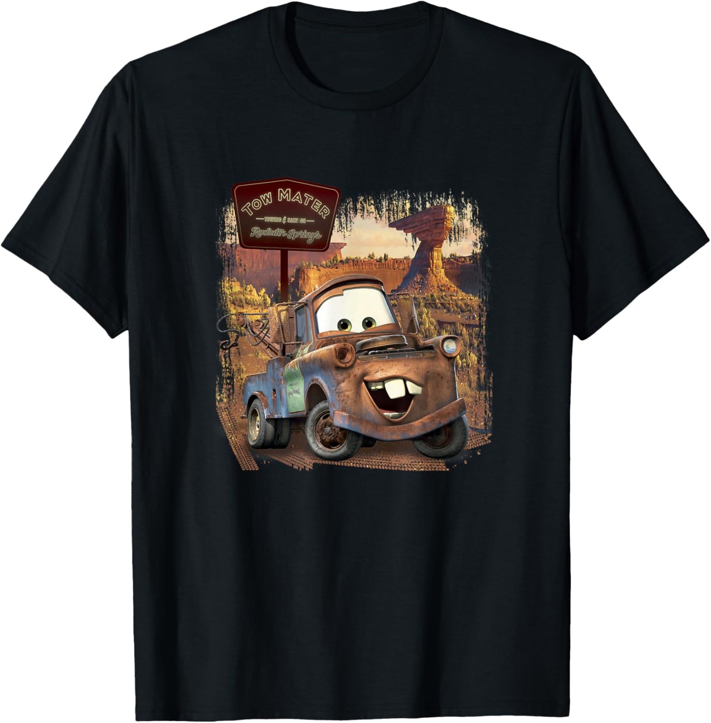 Disney Pixar Cars Tow Mater Welcome to Radiator Springs T-Shirt - T-Shirt | Black