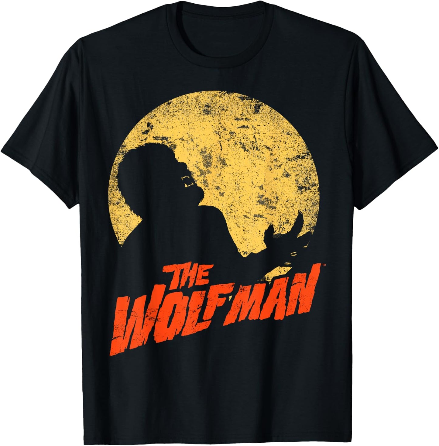 Universal Monsters The Wolf Man Moonlit Silhouette T-Shirt - T-Shirt | Black