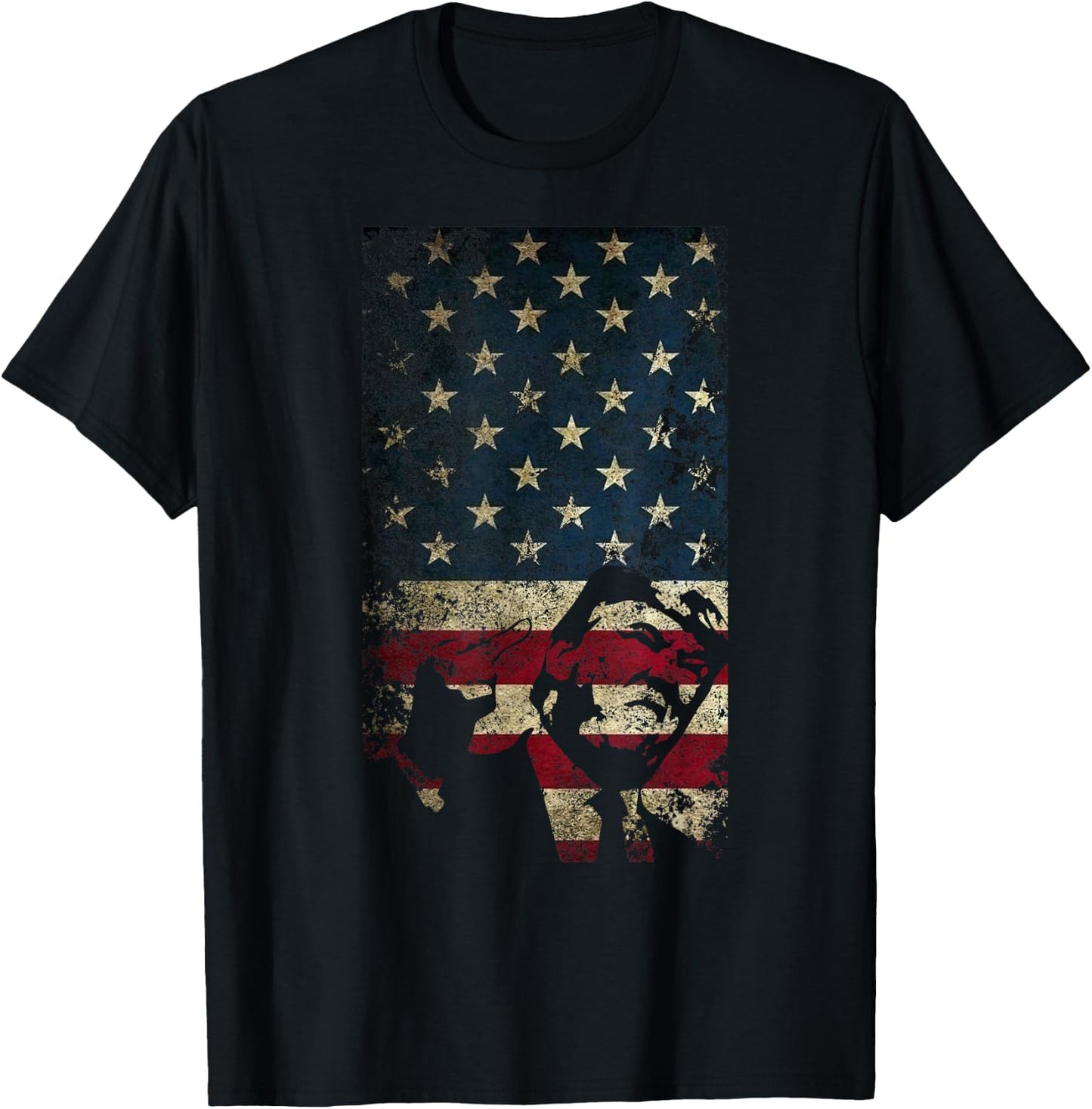 Trump American Flag Patriotic Jersey Politics USA T-Shirt - T-Shirt | Black