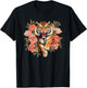 Floral Tiger Animal Graphic Men Women Nature Floral T-Shirt - T-Shirt | Black