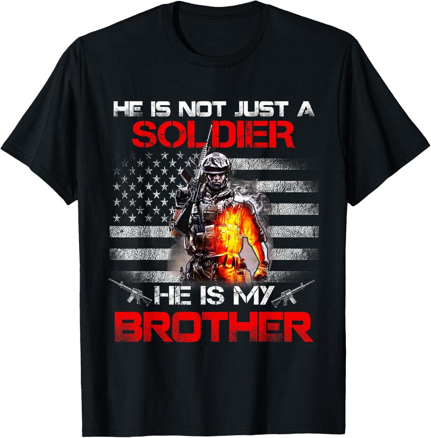 My Brother is A Soldier Proud Army Sister Gift T-Shirt - T-Shirt | Black