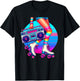 Retro Rollerskates Funny 80's Roller Disco Skating Girl T-Shirt - T-Shirt | Black