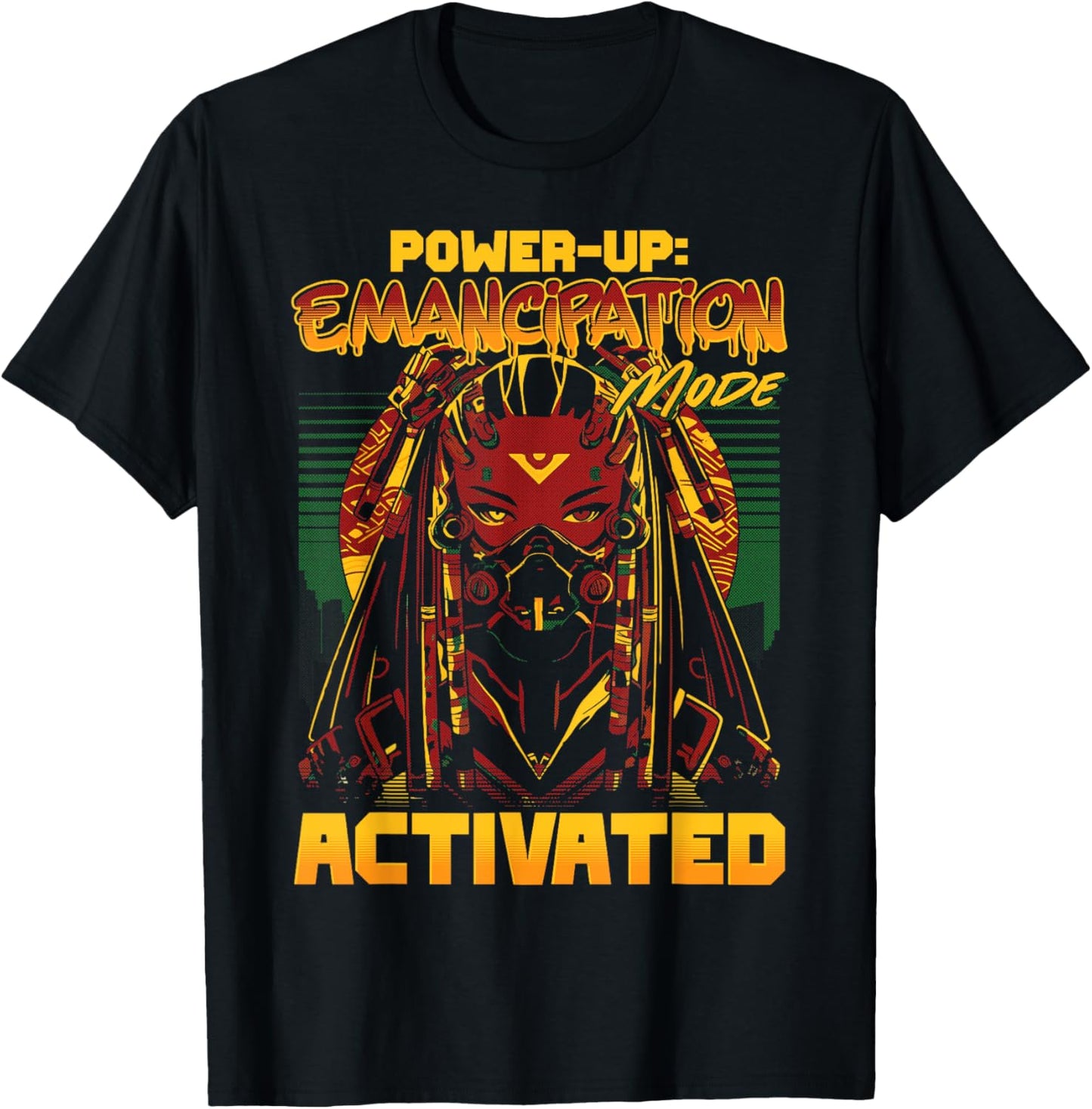 Power-Up: Emancipation Activated Black Girl Gamer Juneteenth T-Shirt - T-Shirt | Black