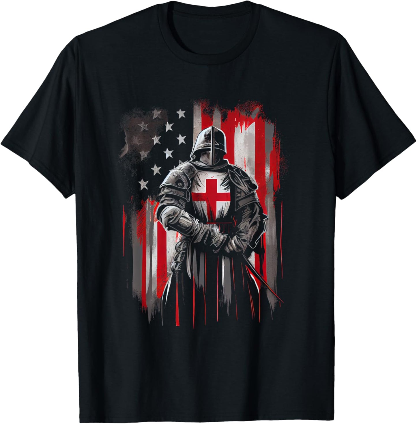 Knight Templar Christian Warrior Of God Crusader Gift T-Shirt - T-Shirt | Black