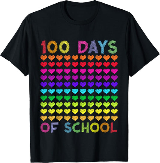 Cute 100 Days of School and Still Loving it Hearts 100th Day T-Shirt - T-Shirt | Black