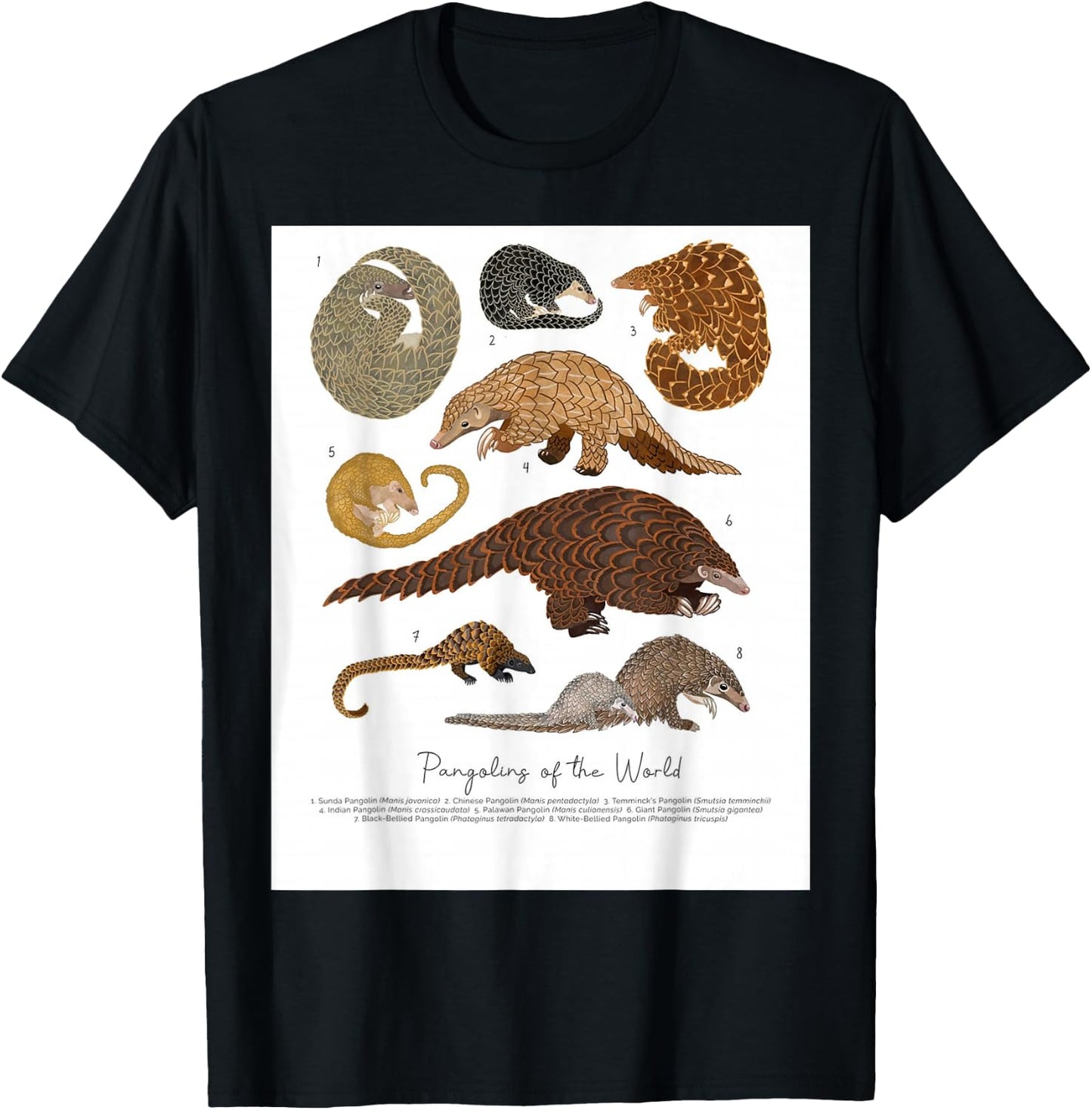 Pangolins of the World, Loves Pangolins Gifts T-Shirt - T-Shirt | Black