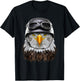 Bald Eagle Biker in Motorcycle Helmet T-Shirt - T-Shirt | Black
