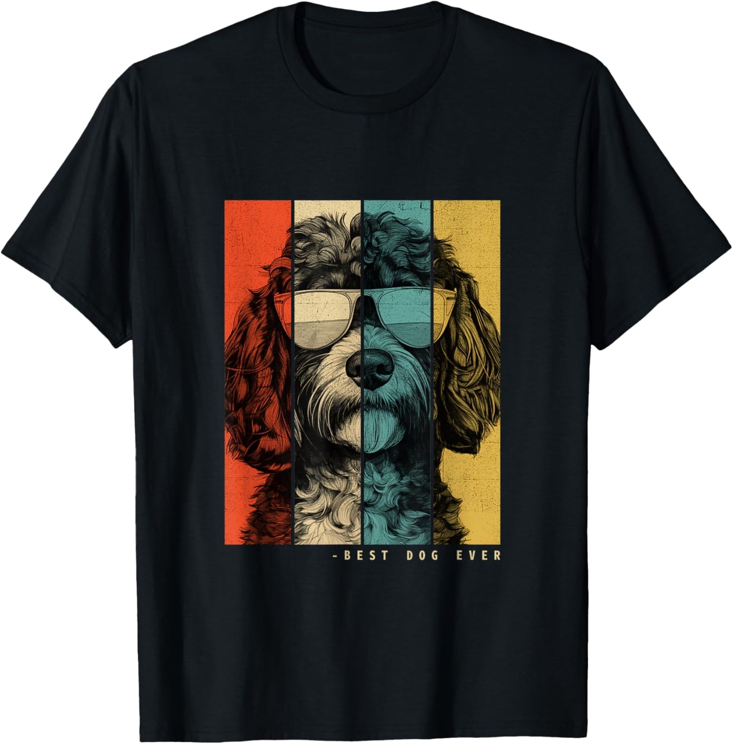 Vintage Cockapoo Dog Mom Dad Kids Men Women T-Shirt - T-Shirt | Black