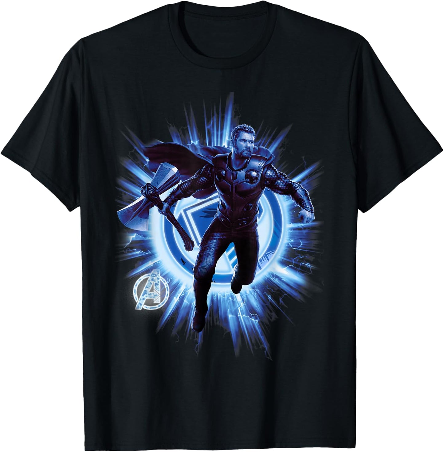 Marvel Avengers Endgame Thor Blast Poster Graphic T-Shirt - T-Shirt | Black