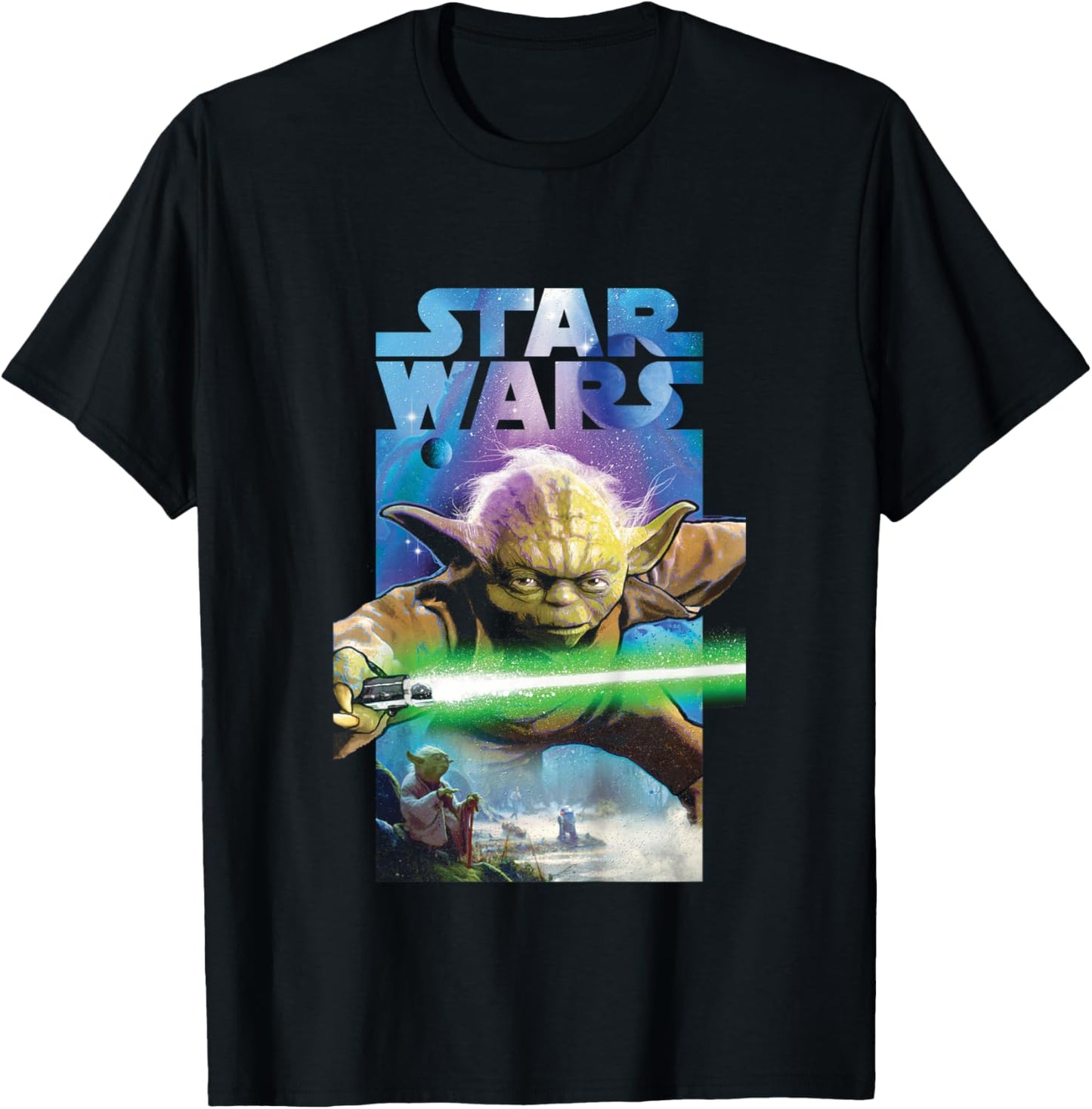 Children's Star Wars Master Yoda Poster , white, 2 T-Shirt - T-Shirt | Black
