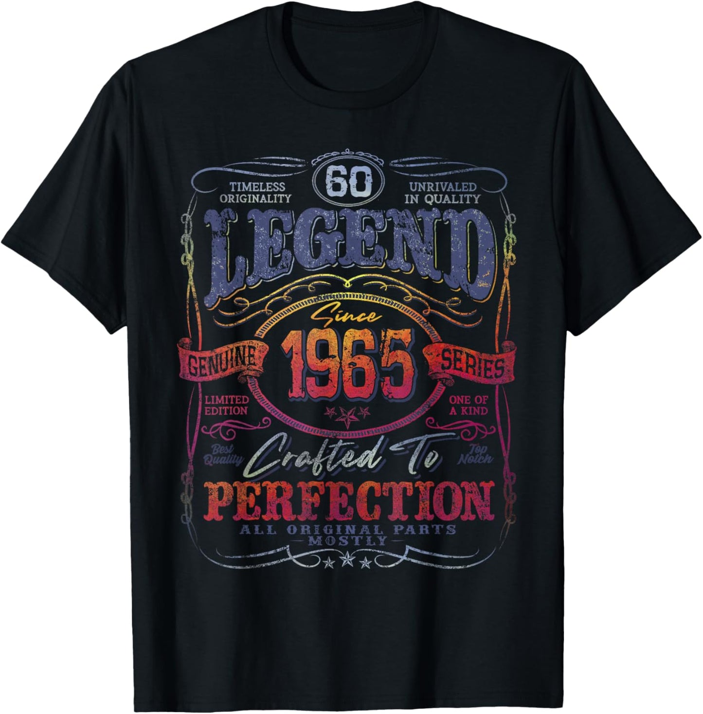 Vintage 1965 Limited Edition Shirt 60 year old 60th Birthday T-Shirt - T-Shirt | Black