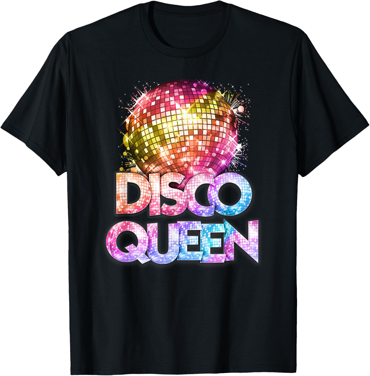 Disco Queen - 70's Disco Themed Vintage Seventies Costume T-Shirt - T-Shirt | Black