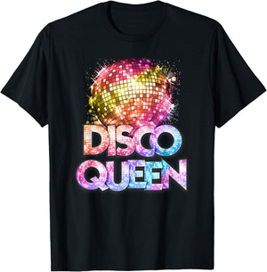 Disco Queen - 70's Disco Themed Vintage Seventies Costume T-Shirt - T-Shirt | Black