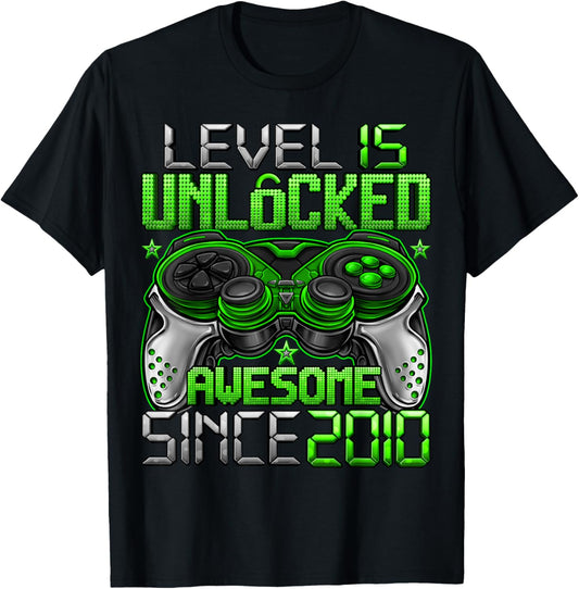 Level 15 Unlocked 15 Year Old Gifts Boys 15th Birthday Boy T-Shirt - T-Shirt | Black