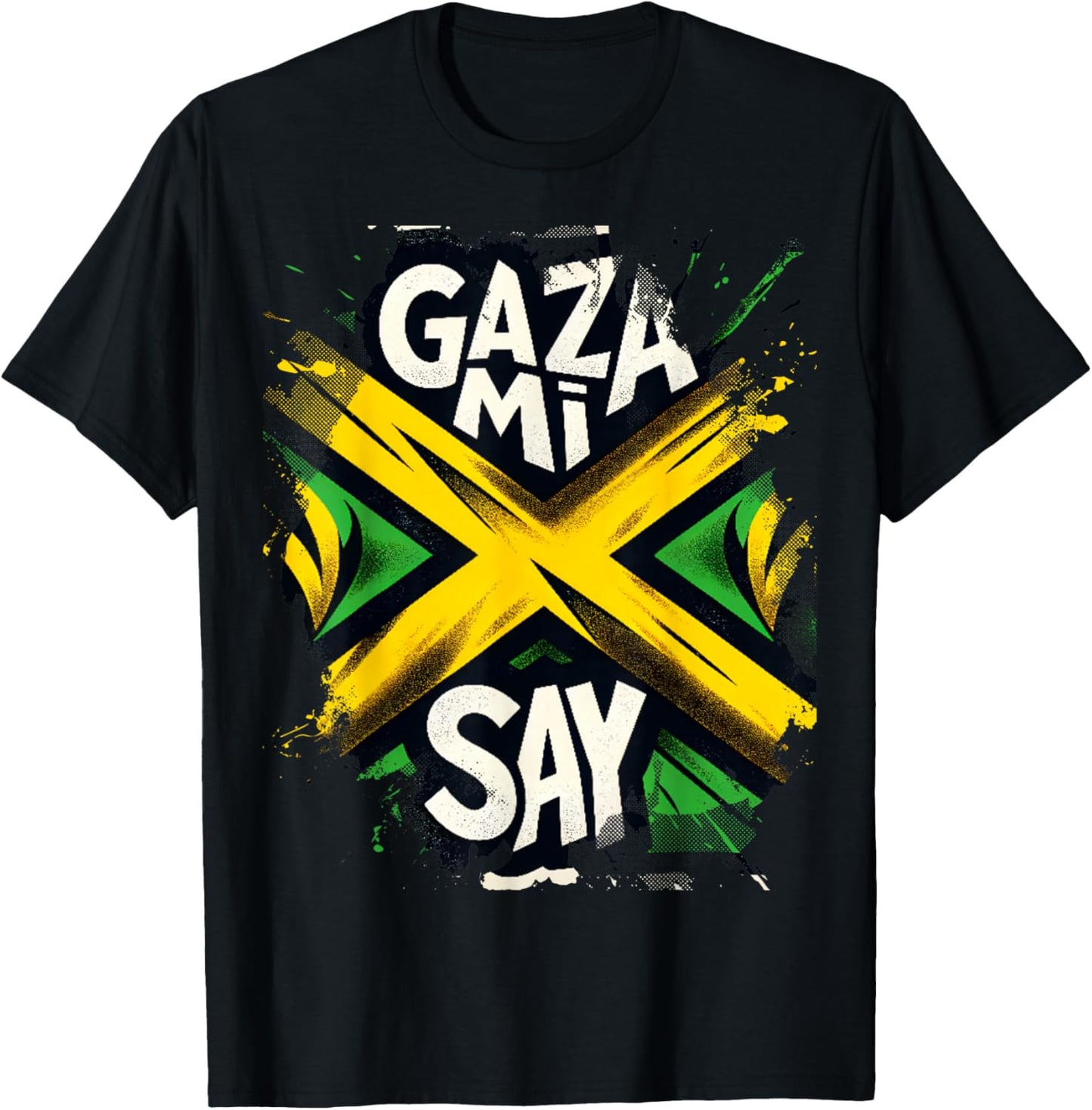 Gaza Mi Say Jamaican Flag Dancehall Vybz Fans Men,Women's T-Shirt - T-Shirt | Black
