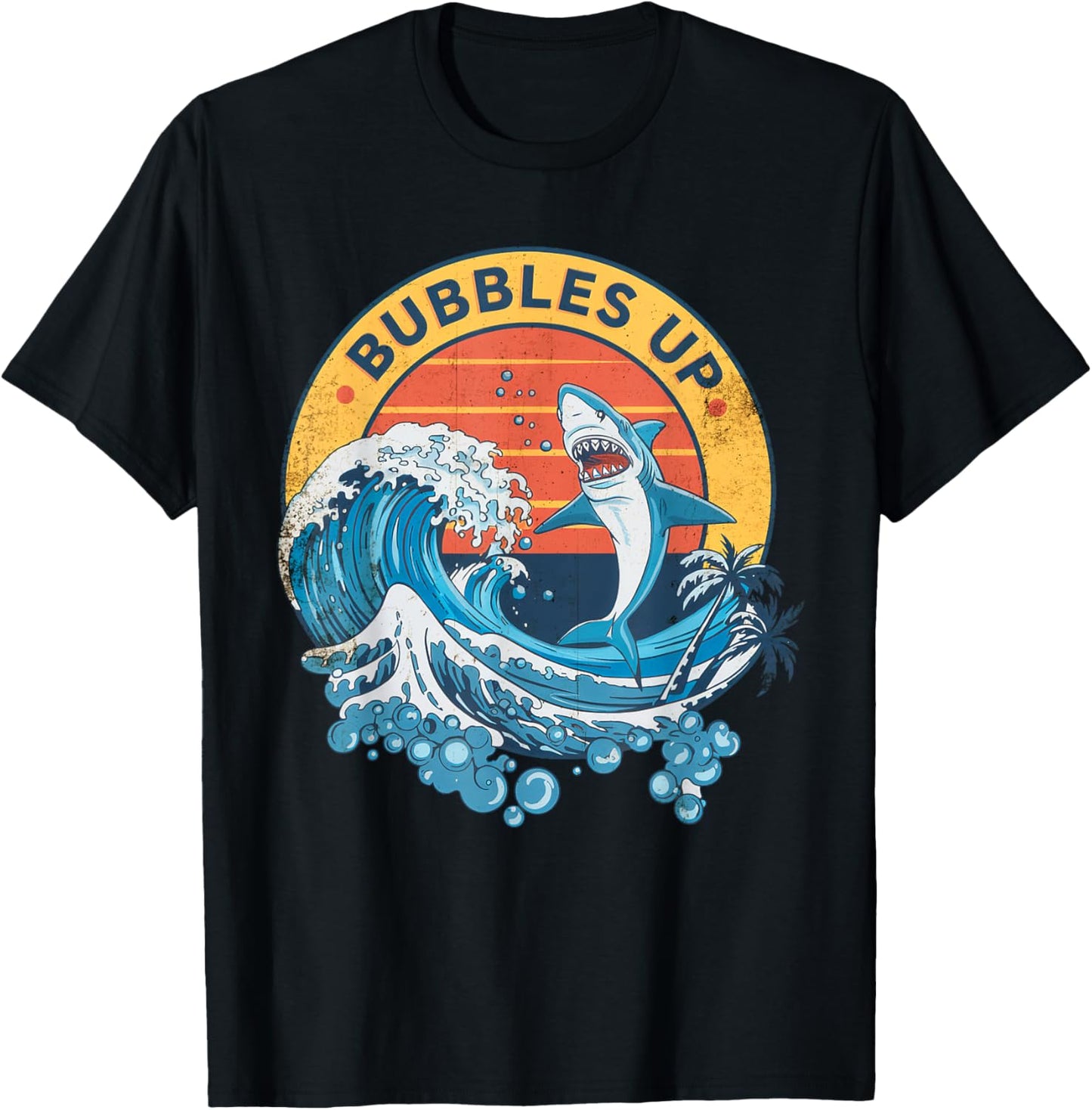 Bubbles Up Vintage Retro Shark Lover Women T-Shirt - T-Shirt | Black