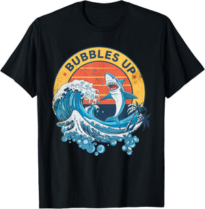 Bubbles Up Vintage Retro Shark Lover Women T-Shirt - T-Shirt | Black