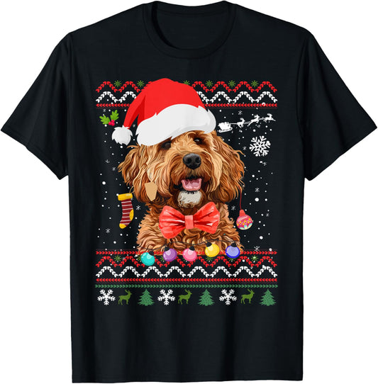 Cavapoo Christmas Outfit Idea & Christmas Cavapoo T-Shirt - T-Shirt | Black