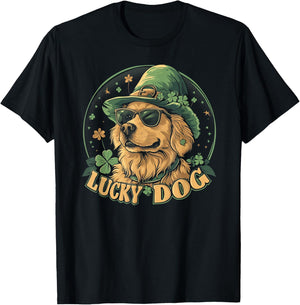 Golden Retriever Dog - St. Patrick's Day Saint Paddy's Irish Men Women Kids T-Shirt - T-Shirt | Black