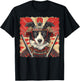 Border Collie Dog Japanese Art Samurai Ukiyo-e Vintage T-Shirt - T-Shirt | Black
