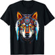 Wolf Anime Abstract Art Animal Face Graphic Wolf T-Shirt - T-Shirt | Black