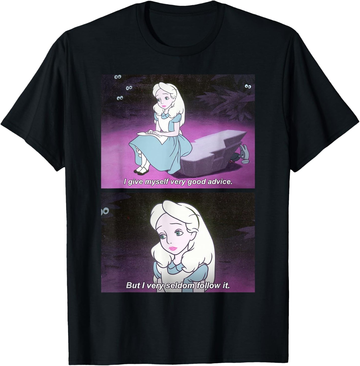 Disney Alice In Wonderland I Give Good Advice Panels T-Shirt - T-Shirt | Black