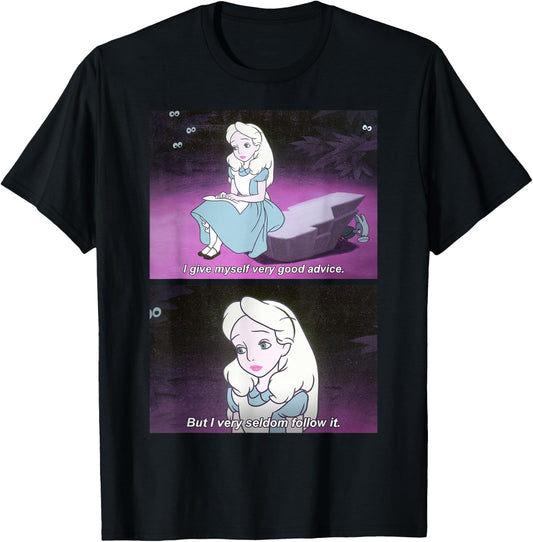 Disney Alice In Wonderland I Give Good Advice Panels T-Shirt - T-Shirt | Black