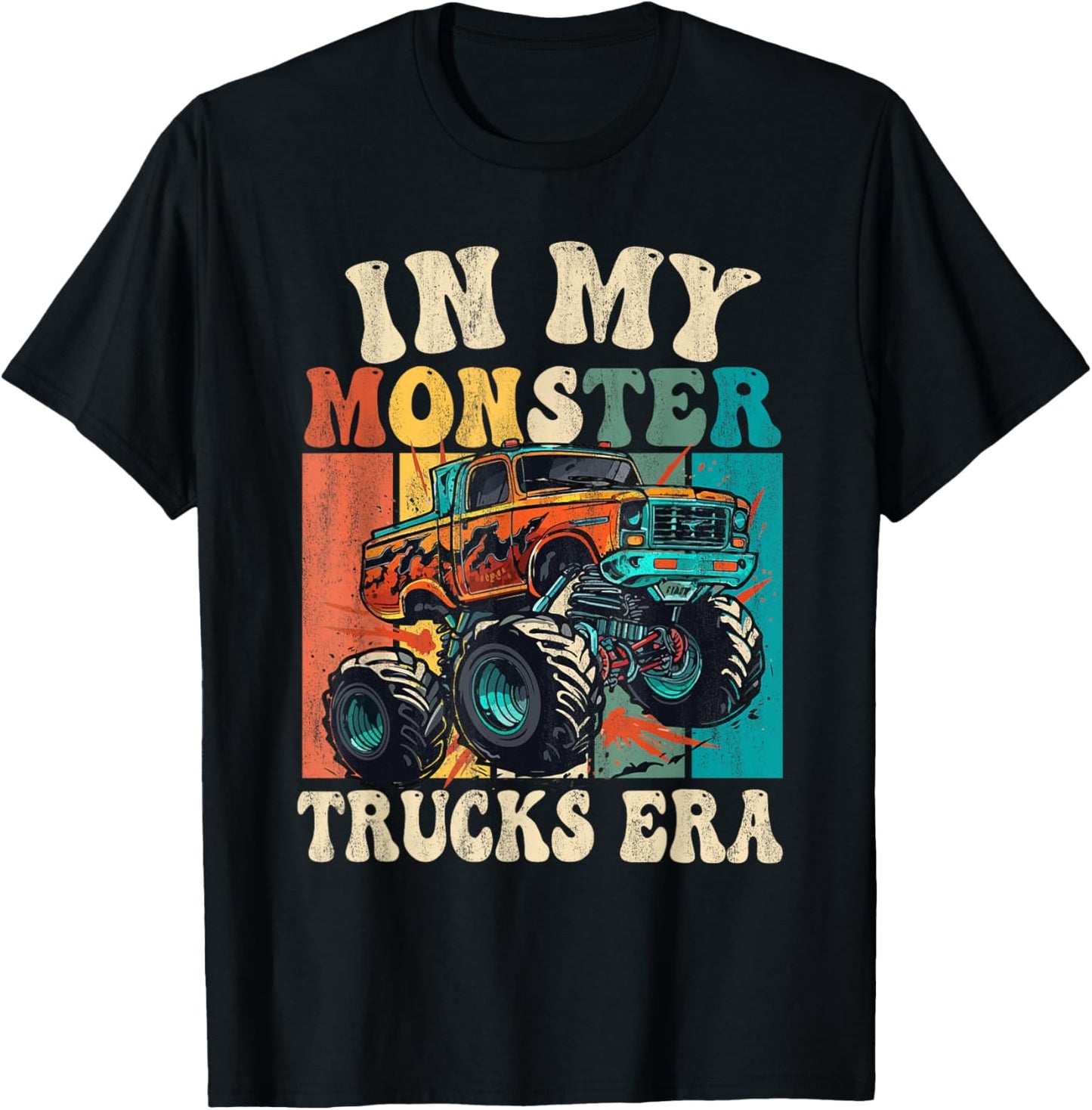 In My Monster Trucks Era Vintage Retro Monster Truck T-Shirt - T-Shirt | Black