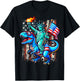 Dino Statue Of Liberty 4th Of July American T-Shirt - T-Shirt | Black