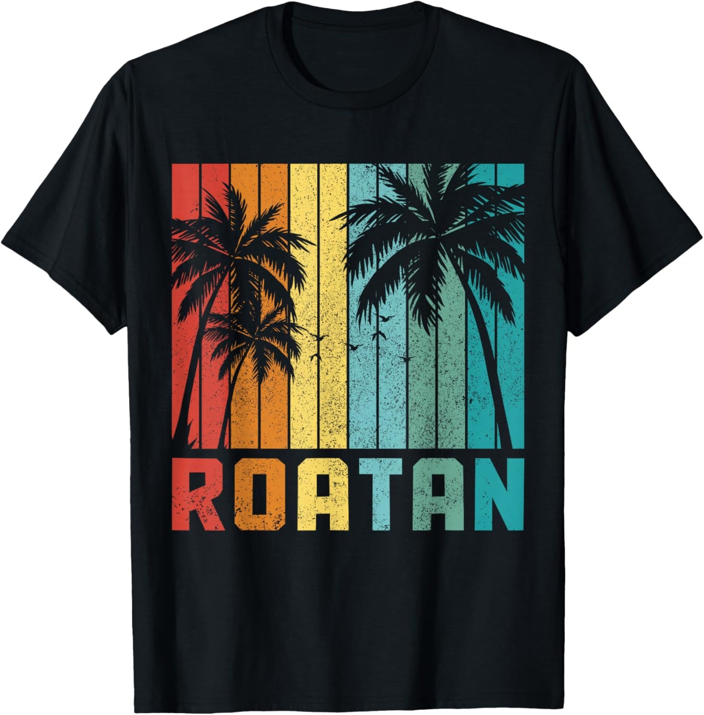 Roatan Beach Honduras Surfer Vintage Souvenir T-Shirt - T-Shirt | Black