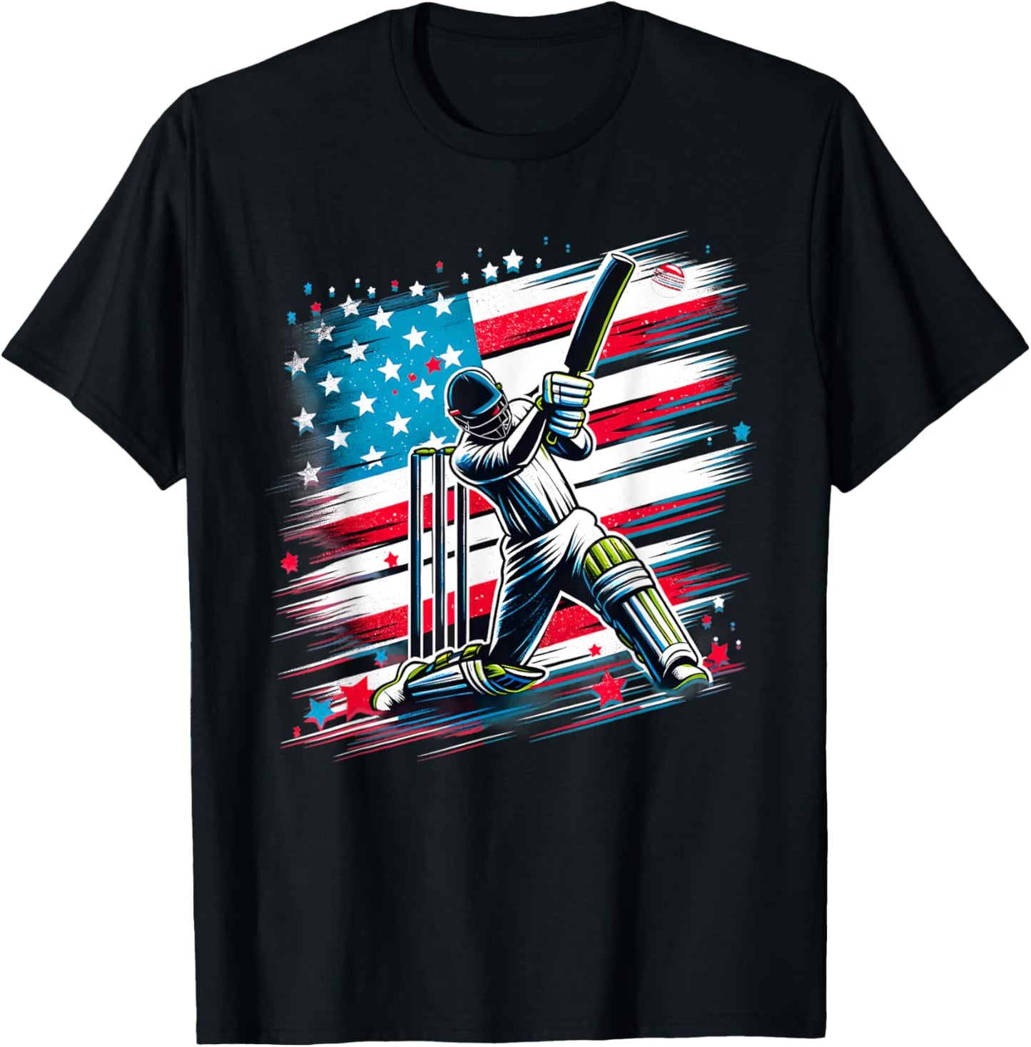 USA Cricket Jersey USA Cricket Team Lover Supporter America T-Shirt - T-Shirt | Black