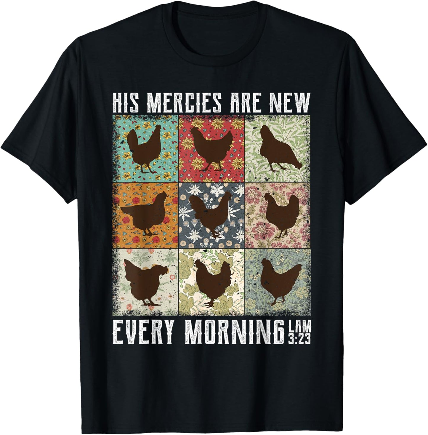 His Mercies Are New Every Morning Chicken Lam T-Shirt - T-Shirt | Black