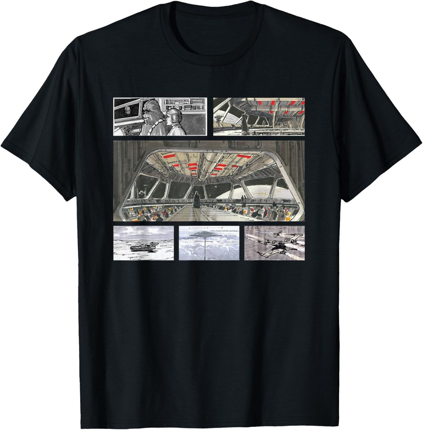 Star Wars Original Trilogy Storyboard Concept Art T-Shirt - T-Shirt | Black
