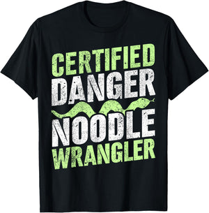 Certified Snake Handler I Snake Danger Noodle I Snake T-Shirt - T-Shirt | Black