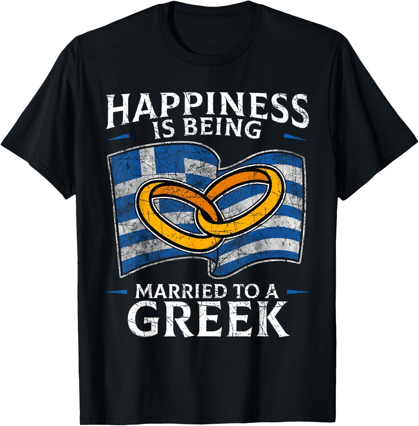 Greek Marriage Greece Married Heritage Flag Culture Roots T-Shirt - T-Shirt | Black