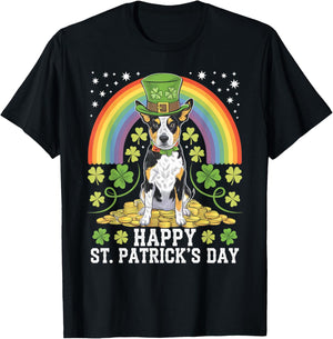 Blue or Red Heeler on Australian Cattle Dog St Patricks Day T-Shirt - T-Shirt | Black