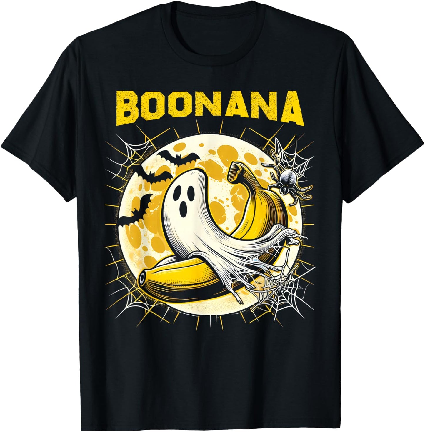 Boonana Ghost Costume Funny Banana Ghost Boonana Halloween T-Shirt - T-Shirt | Black