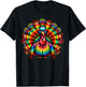 Cool Turkey Thanksgiving Spirit Animal Illustration Tie Dye T-Shirt - T-Shirt | Black