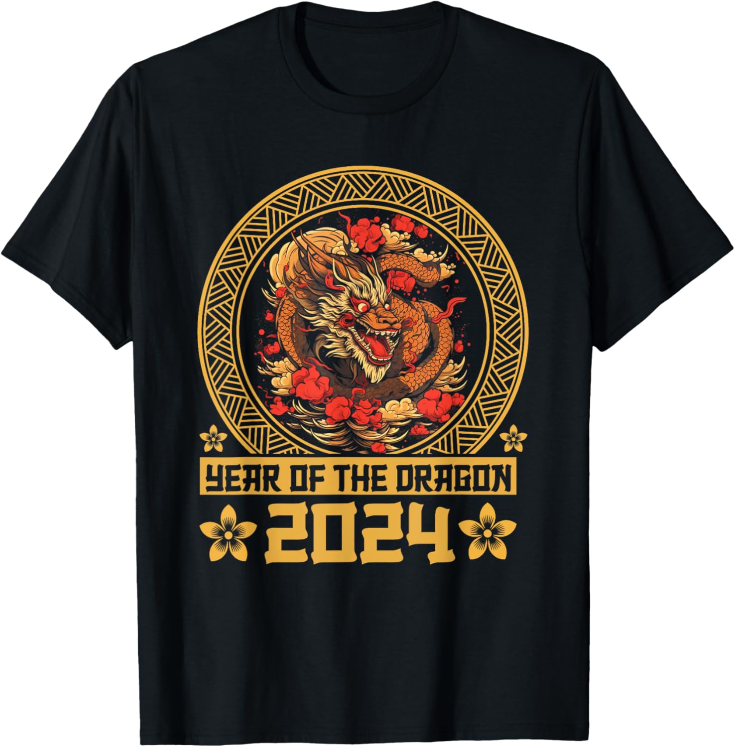 Dragon 2024 Year of the Dragon Lunar New Year 2024 T-Shirt - T-Shirt | Black