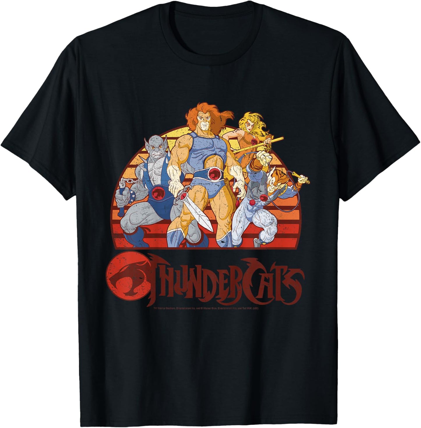 Kids ThunderCats Group Retro Sunset T-Shirt - T-Shirt | Black