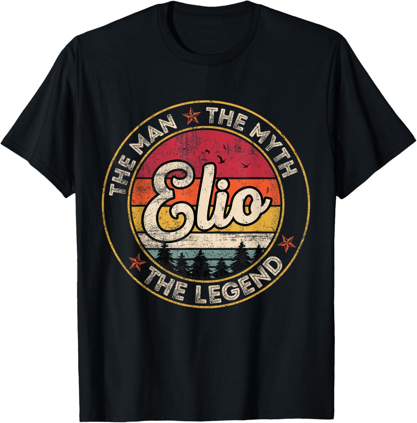 Elio The Man The Myth The Legend Personalized Name T-Shirt - T-Shirt | Black