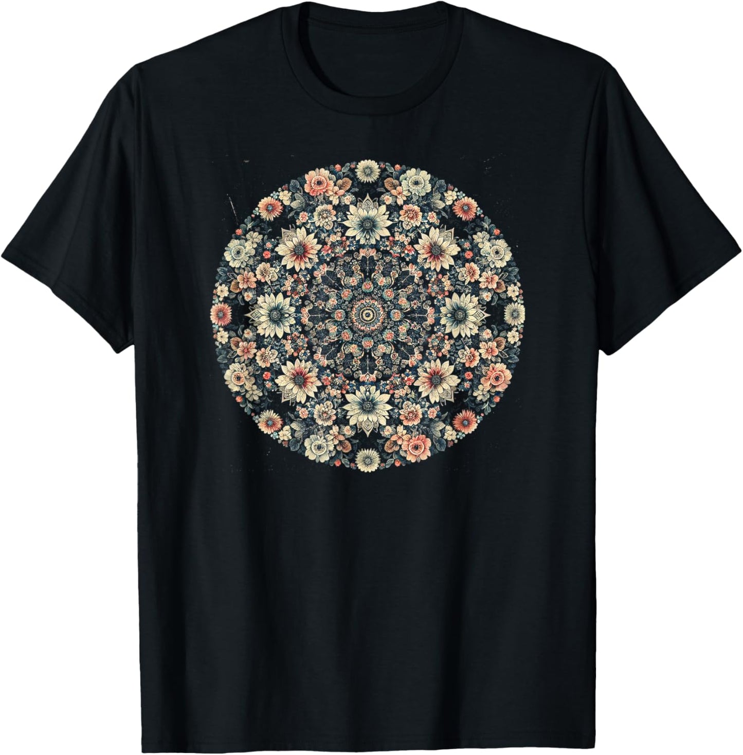 Floral Kaleidoscope T-Shirt - T-Shirt | Black