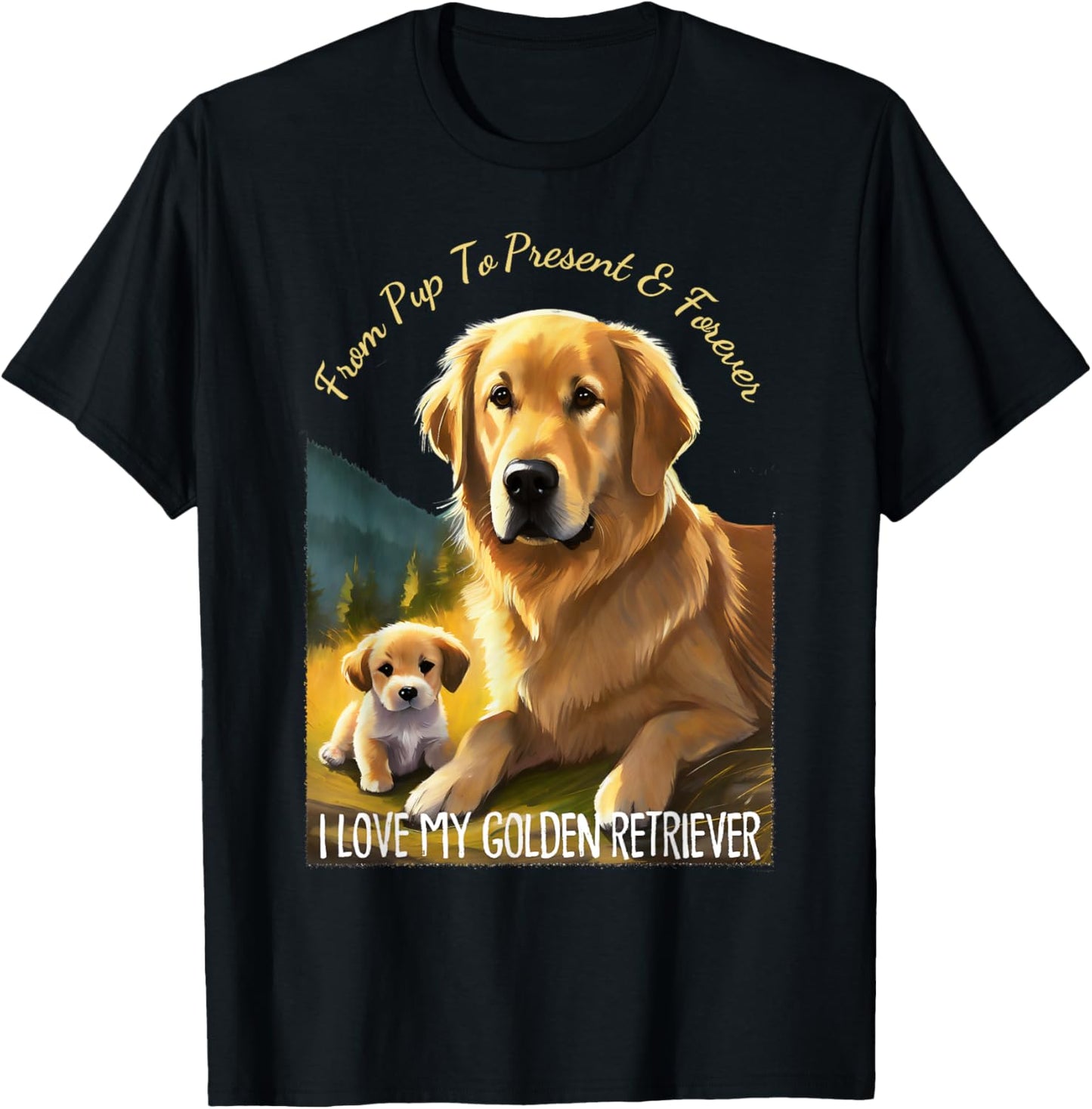 I Love My Golden Retriever Dog Men Women Girls Kids T-Shirt - T-Shirt | Black