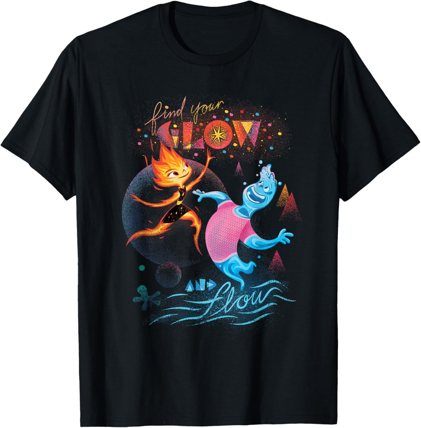 Disney and Pixar’s Elemental Find Your Glow and Flow T-Shirt - T-Shirt | Black