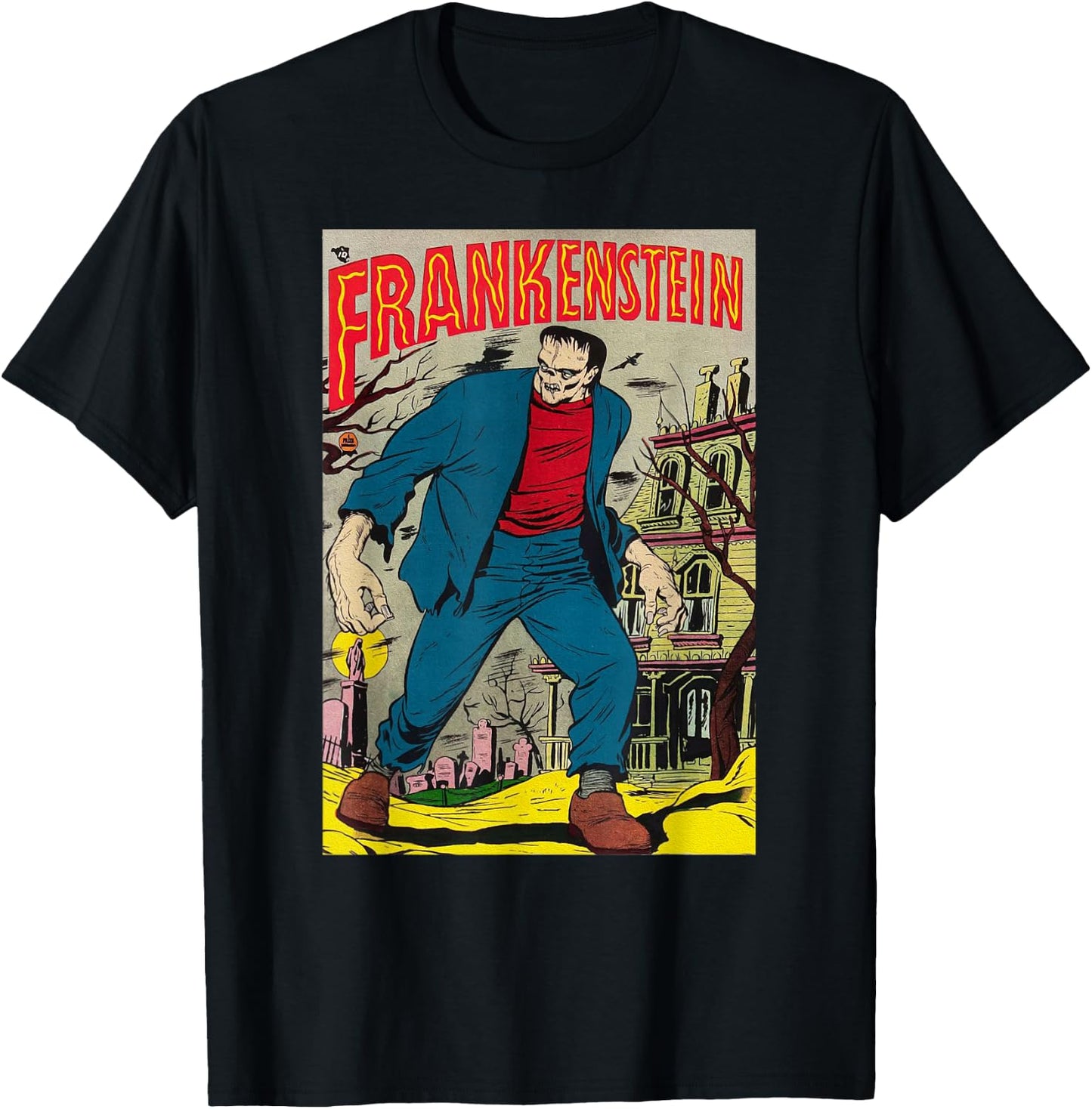 Classic Monster Poster Horror Comic Book Frankenstein T-Shirt - T-Shirt | Black