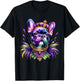 French Bulldog Owners with Mardi Gras Watercolor Dog Lovers Men Women Kids T-Shirt - T-Shirt | Black
