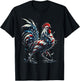 American Flag Rooster Chicken 4th of July Animal T-Shirt - T-Shirt | Black