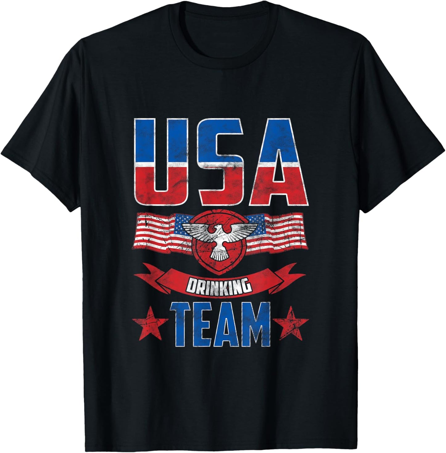 Beer Gift Funny USA Drinking Team Patriotic Beer Wine Lover Women Men T-Shirt - T-Shirt | Black